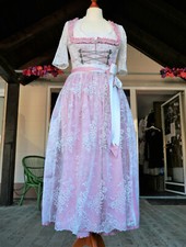 Designer Dirndl, Amidala, Spitzenschürze, Braut, rosa, weiß, Gr 34, Melega