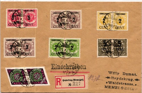 Memel 184 auf brief - memel,