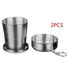 2X 240ML Edelstahl Faltbar