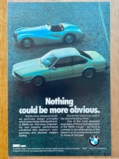 BMW E24 Coupe 6er Reihe & Oldtimer Roadster Original 1977 Vintage Advert Werbung