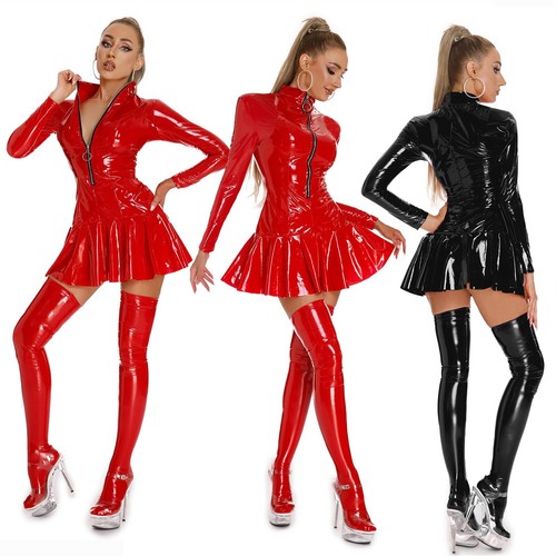 Damen wetlook dienstmädchen - damen,