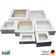 BIO Tortenkarton mit Fenster Kuchenkarton, Muffins, Donuts in Braun & Weiß