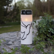Grablicht Tauben LED Grabkerze
