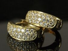 585 Gold kleine Klappcreolen Grösse 13 mm x 5 mm Breite mit Zirkonia Steinen