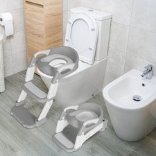 Toilettentrainer Toilettensitz Toilettenaufsatz mit Treppe Kissengriff WC Sitz