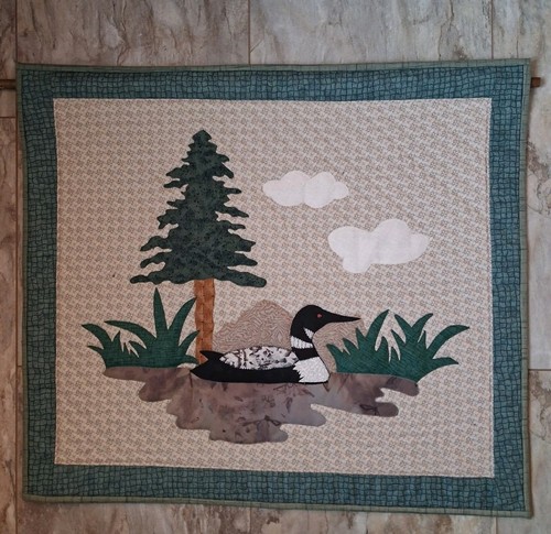 Patchworkdecke loon quilt - patchworkdecke,