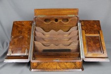 Briefablage Kästchen Schreibtischgarnitur viktorianisch England Wurzelholz