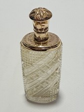 25-1-7 Parfumflakon Kristallglas mit 14 Kt Gold Montur Niederlande 19.JH