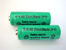 2x Akku Ni-MH 2/3AAA 200mAh 1,2V für SOLAR-Leuchten Micro AAA Akkus Batterie