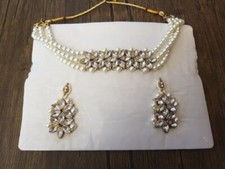 Indisches Bollywood Kundan Golden Braut-Halsketten-Schmuck Hochzeit 