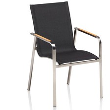 Kettler Diamond Stapelsessel Garten / Terrasse , Edelstahl - Teak