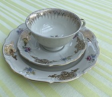 Sammeltassengedeck Bavaria Elfenbein Porzellan Sammeltasse