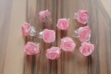 10 Haarclipse Haarklammern vers. Farben Damen/Kinder Haarschmuck Rosen Röschen