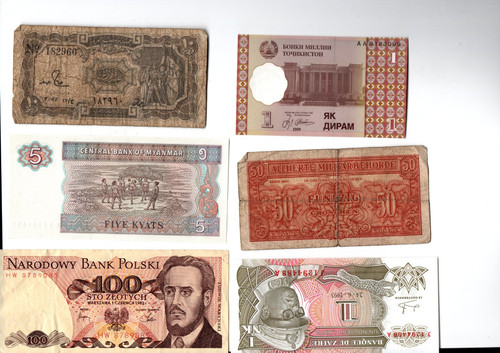 Banknoten aus aller welt - banknoten,