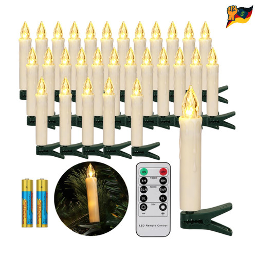 Led christbaumkerzen 30er set - christbaumkerzen,