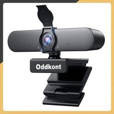 Webcam mit Mikrofon USB Full HD 1080p 30fps Webkamera 360°Drehung für PC, Laptop