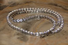 925 Sterling Silber Tennis Collier Kette 40 cm