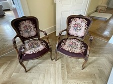 Antiker Gobelin Sessel Stuhl