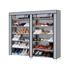 Schuhschrank Stoff Garderobe Textil 120cm Faltregal Kleiderschrank mit 12 Fächer