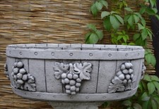 Steinfigur Pflanzschale, Blumenkübel, Weindekor, Blumenschale, Steinguss