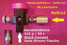 88 g Co2 Kartusche - RefCo2 - Wiederbefüllbar - NUR für Sodastream Quick Connect
