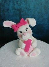 Essbarer Handarbeit HASE Hase mit Zahl Geburtstag, Babyparty Tortenaufleger 