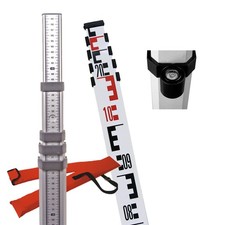 Nedo Teleskopnivellierlatte Alu 5m inkl. Etui und Liebelle Nivellierlatte Tele