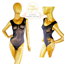 NEON TRANSPARENT STRING BODY by Wolford S Small black schwarz Sheer Ärmellos