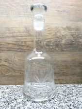 Vintage Glaskaraffe 750ml handgraviert  mit Stopfen geschliffen 