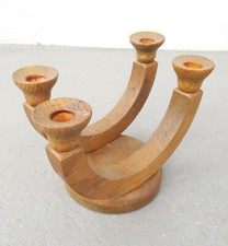 Dekorativer Holz Kerzenständer Kerzenhalter 4-flammig Wood Candleholder