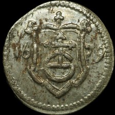 SACHSEN - ALBERTINISCHE LINIE: 1 Pfennig 1679 CF, Dresden. JOHANN GEORG II.