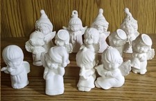 Sparpaket 141 - kleine Engel - 13 Teile - Schrühware - Keramik-Rohlinge- 5-8 cm