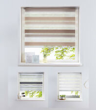 Duo Rollo Klemm Doppelrollo Klemmfix Uni weiß, grau & sand gestreift