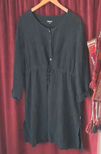 Deerberg leinen kleid schwarz - deerberg,