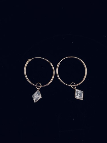 Creolen mit anhänger gold - mit, anhänger,