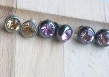 1x Pilgrim Damen Ohrstecker versilbert mit bernsteinfarbenem Zirkonia plus 3 