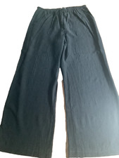 ZARA Palazzo Hose Weites Bein Gr. L leichter Stoff Schwarz