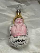 Christbaumschmuck Lauscha Ornament Kugel Formteil  Gold  Silber Engel Glas 10cm