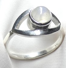 Ring 925 Silber Gr. 19,7 (62) echter Mondstein Cab. modisches Design UNIKAT?