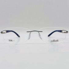 Silhouette Brille Herren Damen eckig silber blau randlos Mod. 5203 NEU