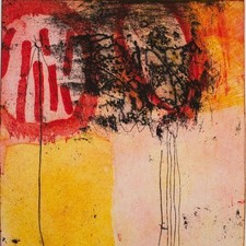 Iris Mexer Sonnenblumen Zeitgenössische Kunst signiert Farbradierung 1994 52/220