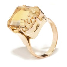 Citrin Ring aus 585er Gelbgold 14K  Ringkopf ca. 17,9 x 15mm Gr. 57  8,59 Gramm