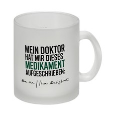 Arztrezept Glas Tasse mit