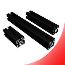 ALU Profil Aluprofil 40x40 Nut 8 Aluminium Systemprofil Typ I 100-2000mm schwarz