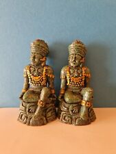 Malachit mosaik Figuren. EL ARTE AZTECA. MEXIKO. 14,5 cm hoch.