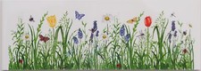 Bordüre 20x7cm  Sommer Blumen und Schmetterling (summer flowers butterfly)
