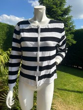 Maria di Ripabianca ? Designer Damen Shirtjacke?schwarz/weiß gestreift - Gr.42