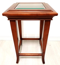 Beistelltisch Blumentisch SELVA Vollholz Kirsche Glaseinsatz H/B/T: 60x37x37 cm