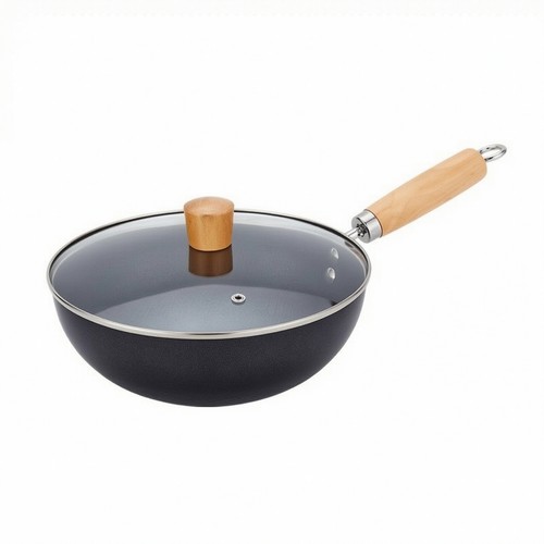 Runder wok mit glasdeckel - runder,