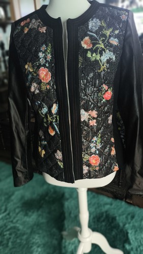 Jacke lederimitat bestickt - jacke,